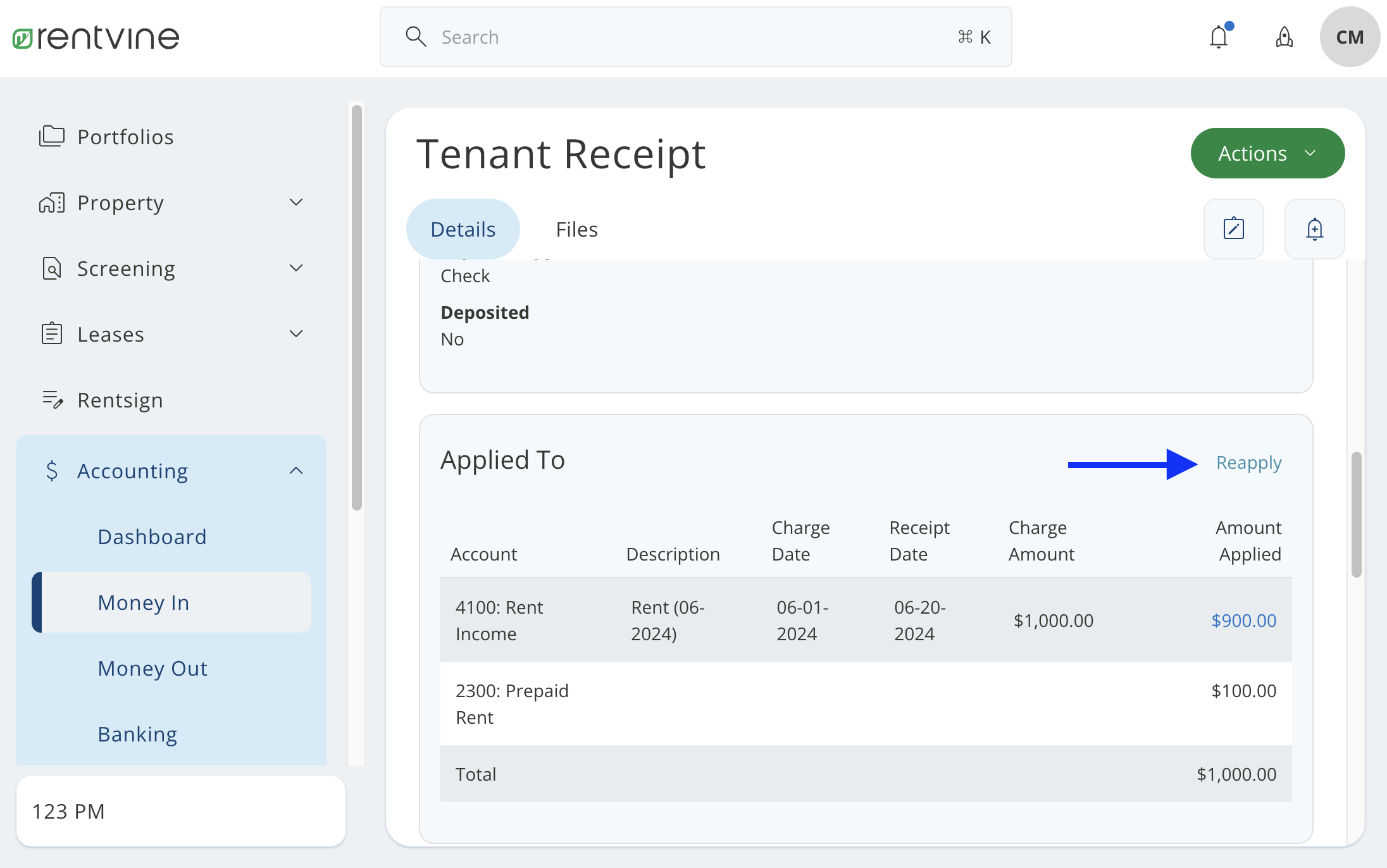 How to Void a Lease Charge that has a Receipt Allocated to It